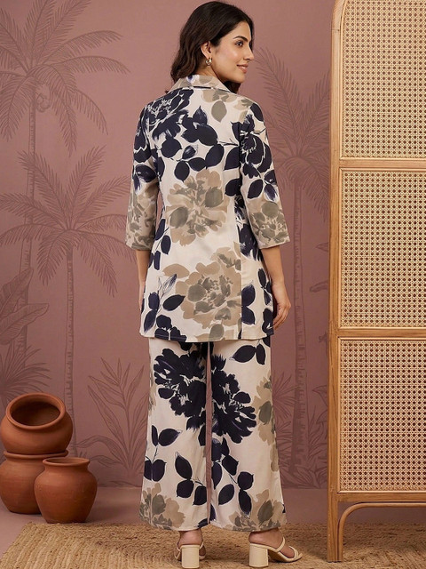 Sangria Indie Florals Printed Top with Palazzos - Image 5