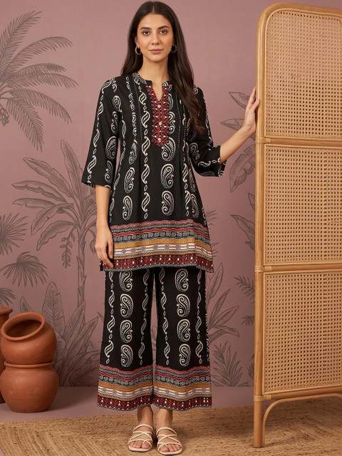 Sangria Printed Tunic with Palazzos