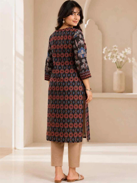 KALINI Women Ethnic Motifs Printed Indie Prints Kurta - Image 2