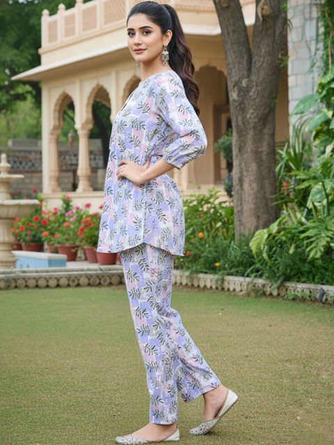 SZN Romantic Florals Printed Tunic with Trousers - Image 5
