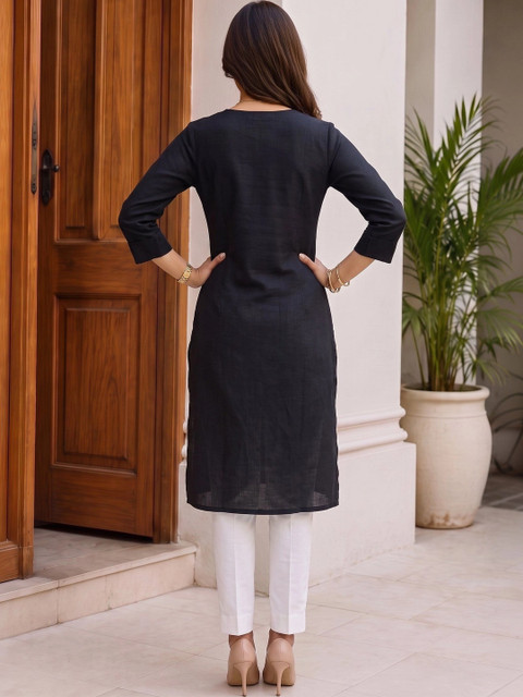 Rangita Women Ethnic Motifs Embroidered Thread Work Kurta - Image 3