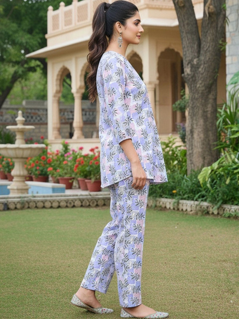 SZN Romantic Florals Printed Tunic with Trousers - Image 3