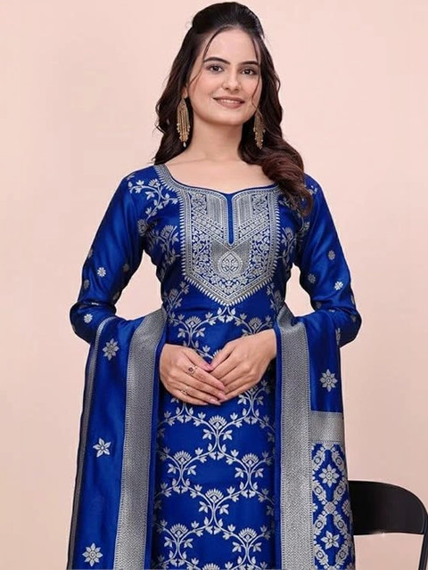 kantuba Art Silk Unstitched Dress Material - Image 4