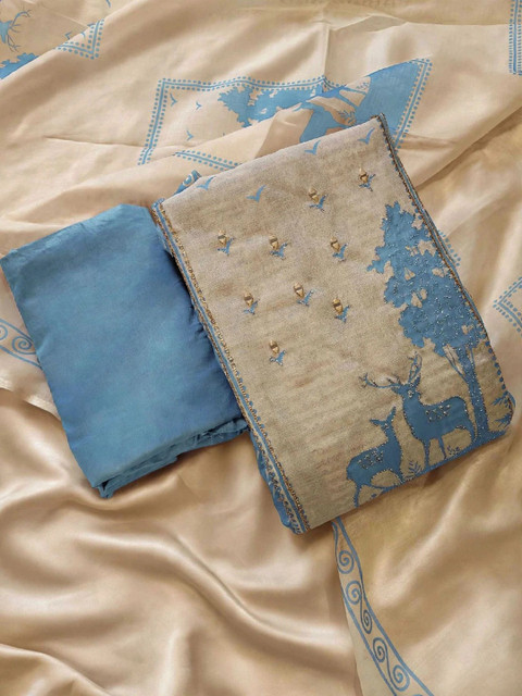 WaCraz Printed Pure Cotton Semi-Stitched Dress Material - Image 4