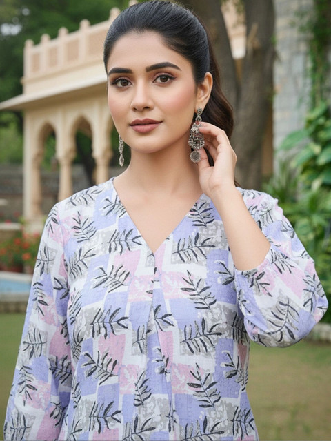 SZN Romantic Florals Printed Tunic with Trousers - Image 2