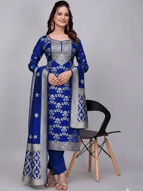 kantuba Art Silk Unstitched Dress Material