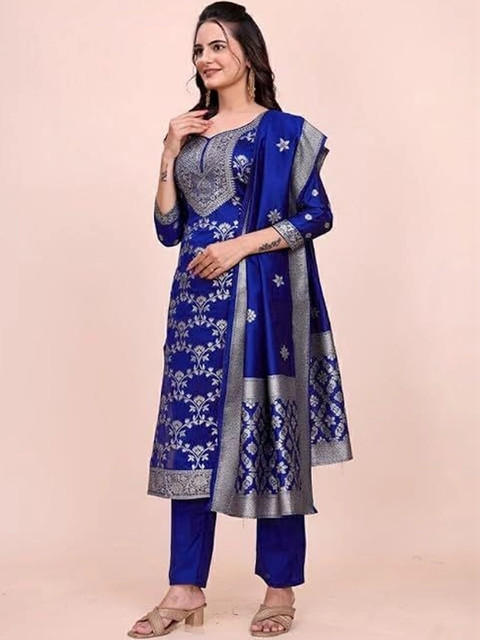 kantuba Art Silk Unstitched Dress Material - Image 2