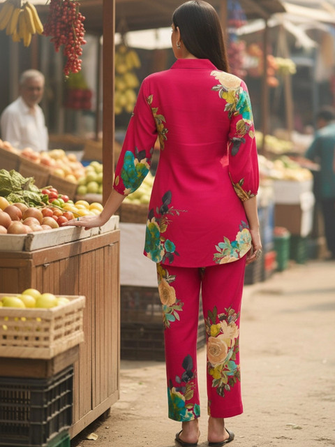 SZN Floral Printed Tunic with Trousers - Image 3