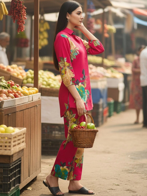 SZN Floral Printed Tunic with Trousers - Image 2