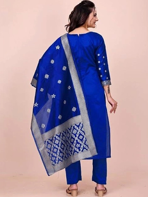 kantuba Art Silk Unstitched Dress Material - Image 3