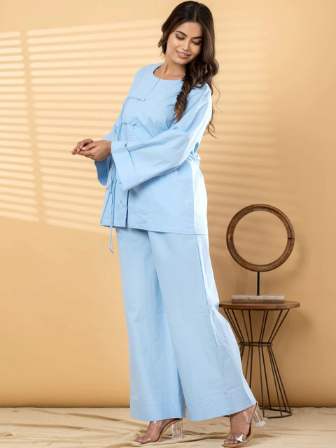 Readiprint Cotton Solid Tunic with Palazzos - Image 5