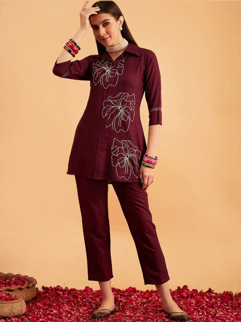 Sugathari Indie Florals Printed Tunic with Trousers