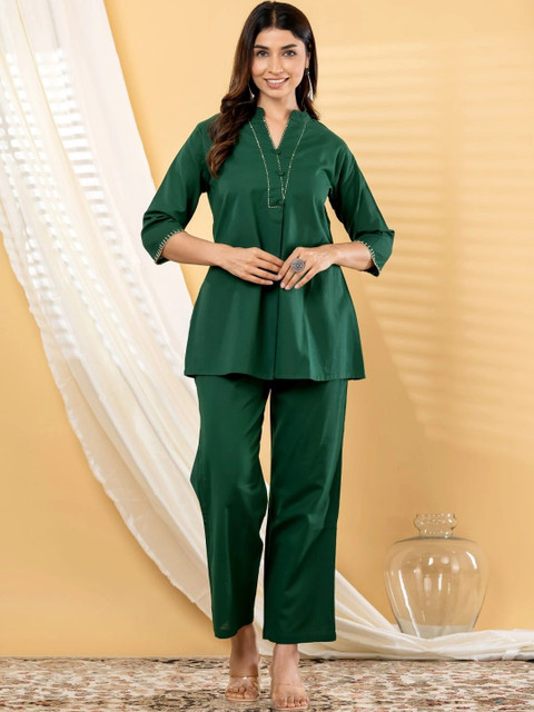 Readiprint Cotton Solid Tunic with Palazzos - Image 6