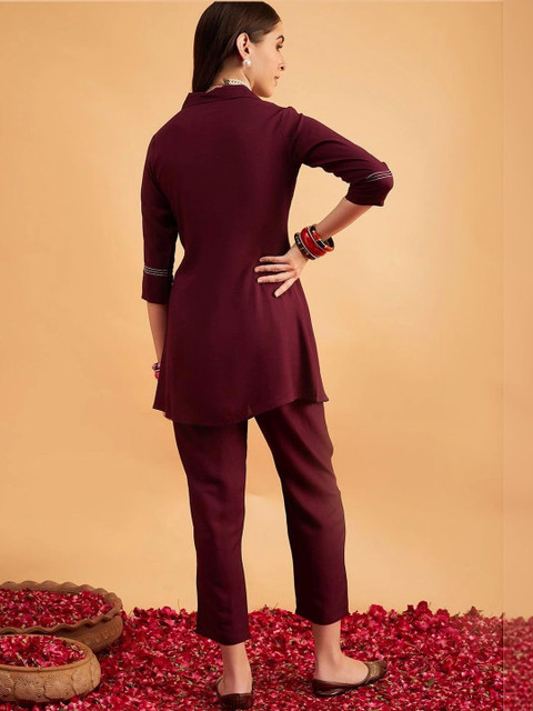Sugathari Indie Florals Printed Tunic with Trousers - Image 2