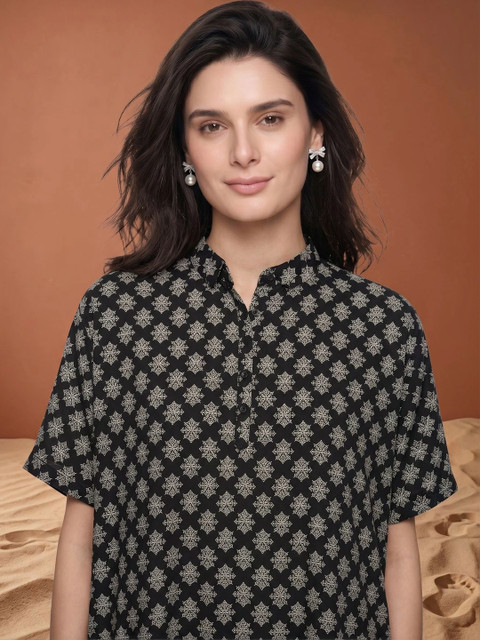 Readiprint Cotton Printed Tunic with Palazzos - Image 2