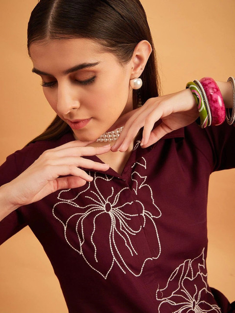 Sugathari Indie Florals Printed Tunic with Trousers - Image 5