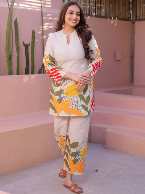 CORSICA Floral Linen Printed Tunic with Palazzos - Image 6
