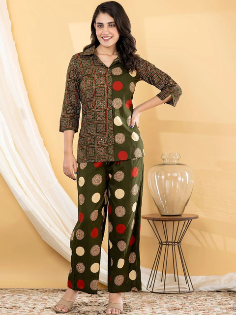 Readiprint Cotton Printed Shirt with Palazzos