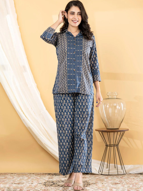 Readiprint Cotton Printed Tunic with Palazzos - Image 6