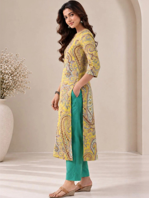 Vyom Tara Women Paisley Printed Kurta - Image 5