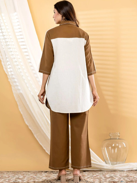 Readiprint Cotton Solid Tunic with Palazzos - Image 4