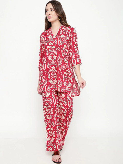 CORSICA Floral Printed Tunic with Palazzos