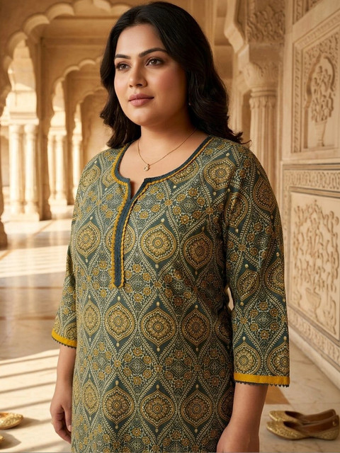 KALINI Women Ethnic Motifs Printed Thread Work Kurta - Image 3
