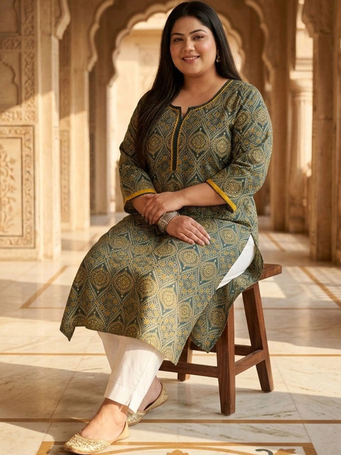 KALINI Women Ethnic Motifs Printed Thread Work Kurta - Image 2