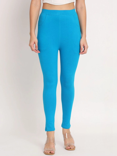 mannatt Thread Plus Women Solid Cotton Stretchable D-Pocket Leggings - Image 3