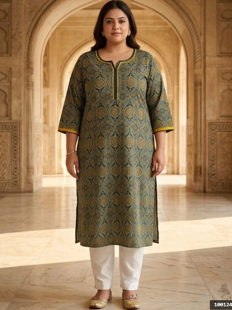KALINI Women Ethnic Motifs Printed Thread Work Kurta - Image 5