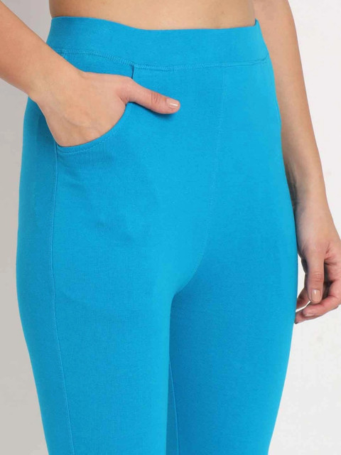 mannatt Thread Plus Women Solid Cotton Stretchable D-Pocket Leggings - Image 4