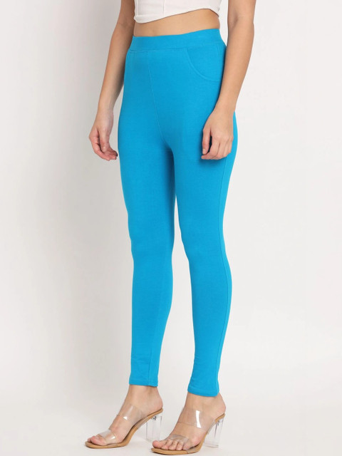 mannatt Thread Plus Women Solid Cotton Stretchable D-Pocket Leggings - Image 6