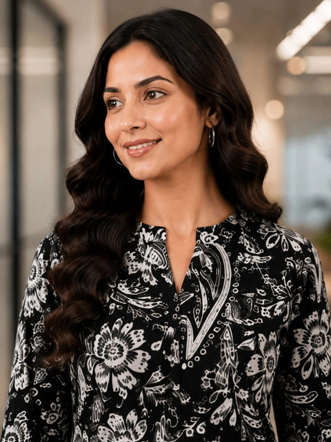 SHIFZ Knitted Printed Top with Palazzos - Image 2