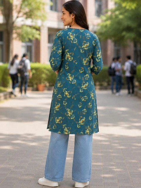 SHIFZ Women Floral Printed Floral Kurta - Image 3