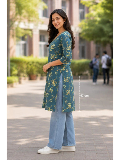SHIFZ Women Floral Printed Floral Kurta - Image 5