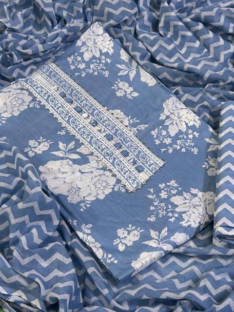 EJS Printed Pure Cotton Unstitched Dress Material