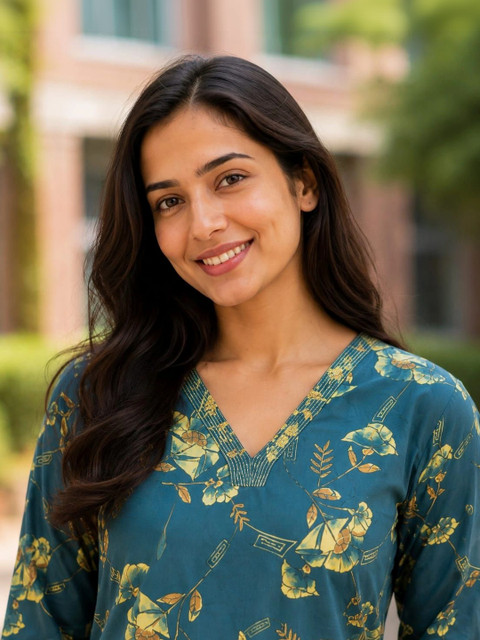 SHIFZ Women Floral Printed Floral Kurta - Image 2