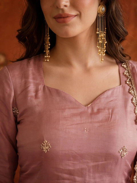 Sangria Women Embroidered Regular Kurta with Sharara & With Dupatta - Image 2