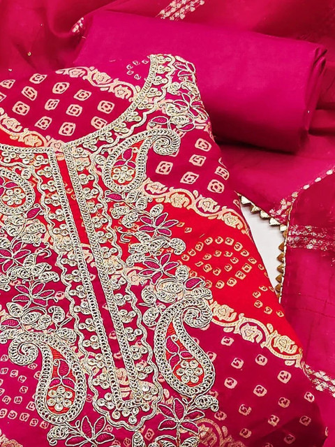 HERE&NOW Embroidered Semi-Stitched Dress Material - Image 3