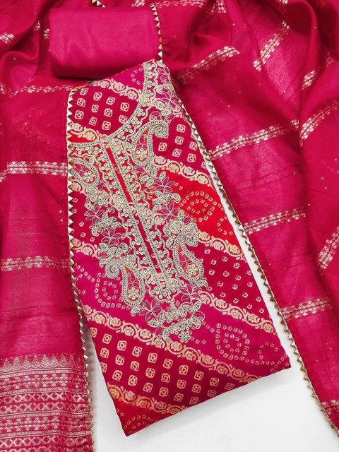 HERE&NOW Embroidered Semi-Stitched Dress Material - Image 2