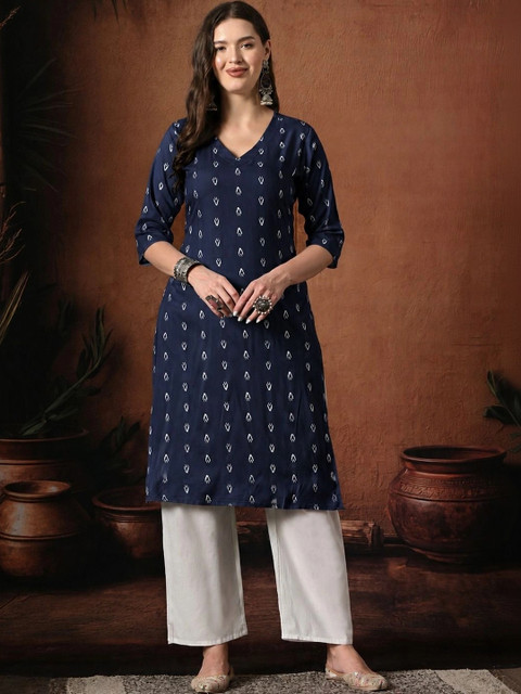 KALINI Women Ethnic Motifs Printed Block Print Kurta