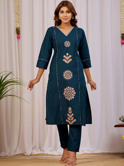 KALINI Embroidered Top with Trousers