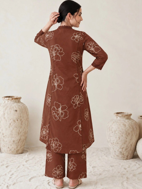 LABEL BY NAVNARI Cotton Printed Tunic with Trousers - Image 5