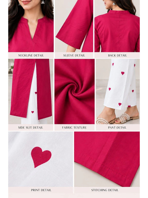 Purnova Women Regular Pure Cotton Kurta with Trousers - Image 5