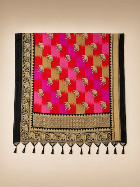 SAHINA DUPATTA Ethnic Motifs Printed Art Silk Kalamkari Dupatta - Image 3
