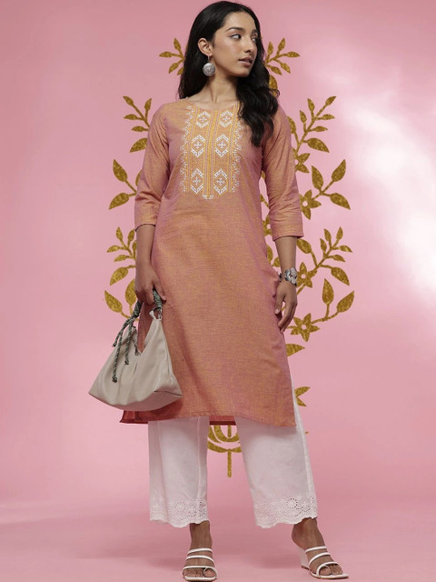 Alora Women Embroidered Thread Work Kurta
