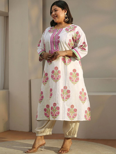 EXTRA LOVE BY LIBAS Women Floral Printed Indie Florals Kurta