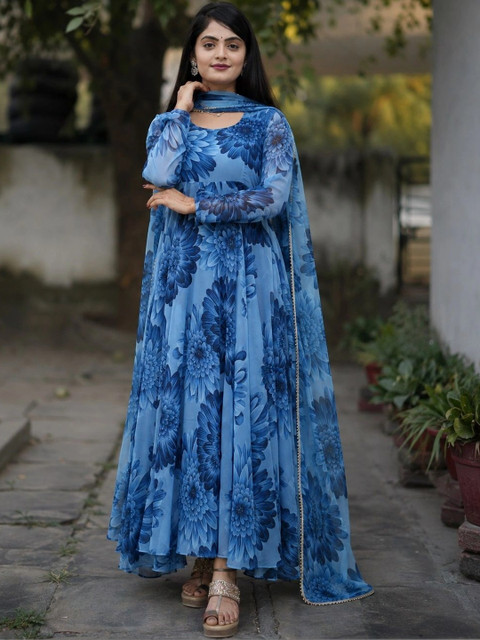 daidai Floral Print Crepe Maxi Dress
