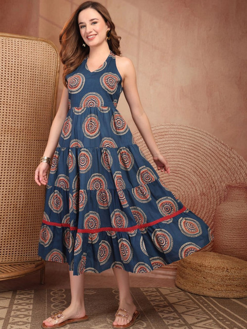 A&K Women Printed Pure Cotton A-Line Dresses - Image 7