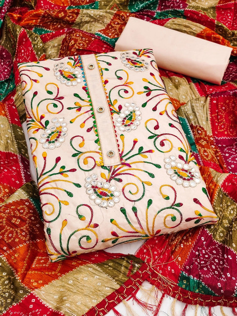 KALINI Embroidered Unstitched Dress Material